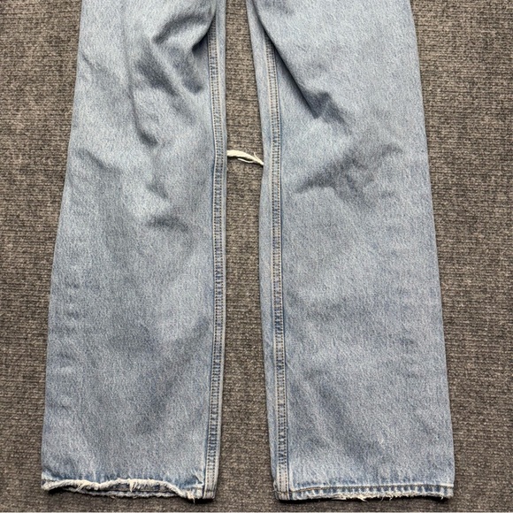 Levis Premium Jeans Women 23x29 Blue Low Loose Wide Baggy Big E Denim Distressed - Picture 16 of 16